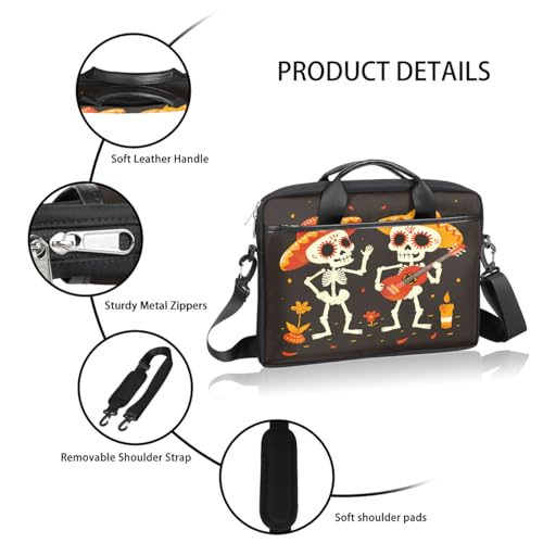 Bolso para portátil con diseño de calaveras mexicanas 15 pulgadas miniatura 4