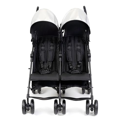 Summer Infant 3Dlite Folding Lightweight Side by Side Double Stroller with 5-Point Safety Harness...