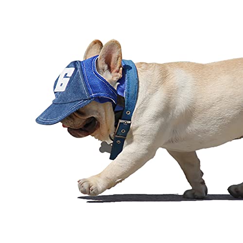 Verstellbare Baseballmütze für Hunde, Zubehör für Hunde, mit Ohrlöchern, atmungsaktiv, für Sommer, Reisen