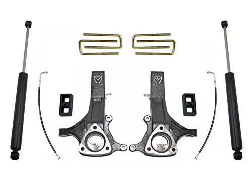 MaxTrac K882145 Suspension Lift Kit w/Shocks 4.5 in. Lift Incl. Front Spindles With Brake Lines/Rear Blocks/U-Bolts/Rear MaxTrac Shocks Suspension Lift Kit w/Shocks