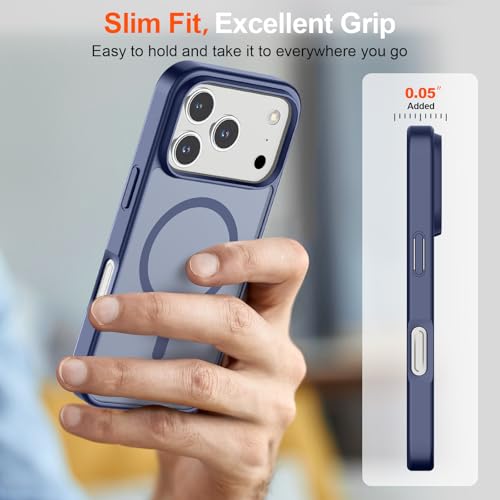Image of SUPFINE Magnetic for iPhone 17 Pro Case (Compatible with MagSafe)(Military Grade Drop Protection) Translucent Matte Shockproof with Anti-Fingerprint Phone Cover 2025,Lavender Gray