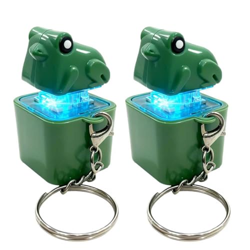 Frog Croaking Fidget Toy Rechargeable Frog Croaking Keychain with Sound LED Lights Frog Fidget Clicker Fun & Portable Anxiety Relief Toy (Frog)