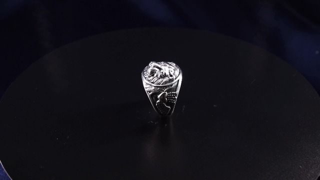 JadeAngel Sterling Silver Lion Men Thailand Vintage Silver Ring