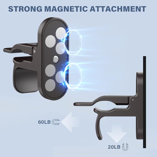 Magnetic Cigar Holder One-Handed Usage, Universal Cigar Clip Mount with Stick-On Metal Pads Fit 70 Rings, Glossy Zinc Alloy Cigar Accessory or Golf Carts, Boat, Fishing Rods, Golf Clubs - Image 3