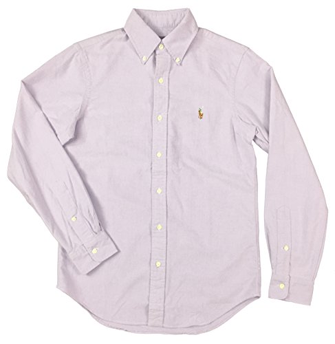 Ralph Lauren Polo Men's Standard-Fit Solid Oxford Shirt, Violet (L)