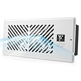 Abida 4' x 10' Register Booster Fan with Thermostat Control, Quiet Smart Register Vent with 10 Gear Wind Speed, Aluminum Frame Heating Cooling AC Vent, White