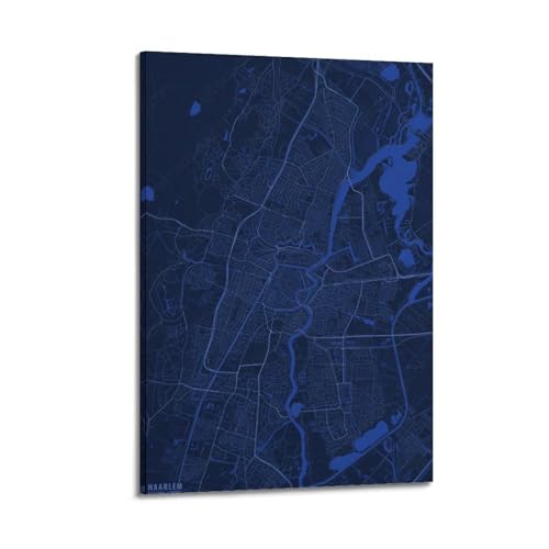 Poster Haarlem pour habiller un mur vide avec une toile bleu foncé 20x30 cm