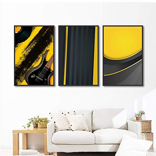 Guitare toile peinture image salon graffiti moderne pour une ambiance loft et musicale
