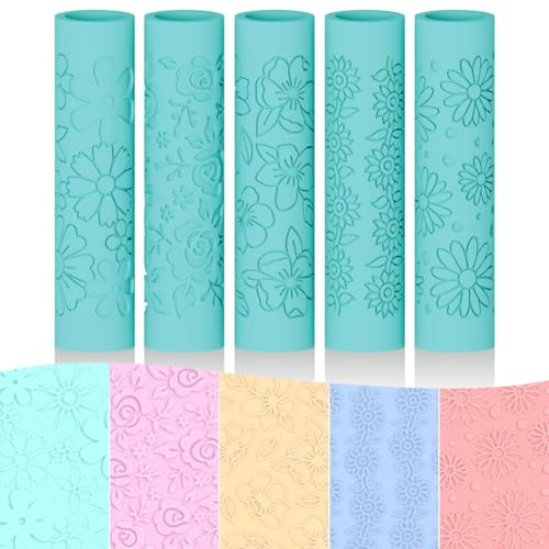 Polymer Clay Texture Roller Set with Floral Patterns
