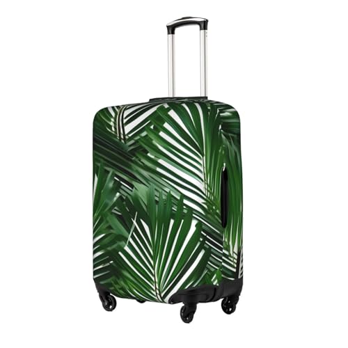Cute Green Palm Leaves Tsa Approved Luggage Cover For 18-32 Inch Suitcases Scratch-Resistant Stretch Luggage Cover2