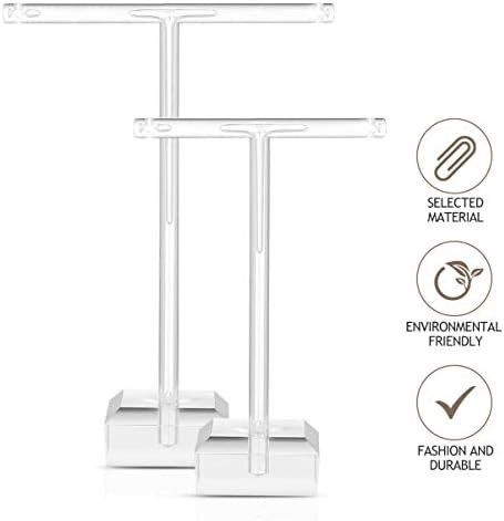 TOPBATHY 2pcs Acrylic Earrings Stand Holder T-shape Ear Studs Display Rack Jewelry Organizer Transparent
