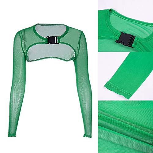 Image of Ypser See Through Glitter Mesh Crop Top Sheer Open Front Shrug Fishnet Cover Ups