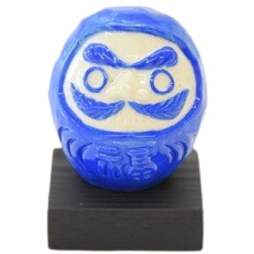 福だるまさん(ミディアムブルー)台座付き だるま 達磨 開運 小さめ