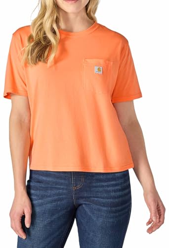 Carhartt T-shirt ample femme tencel orange puissant petit