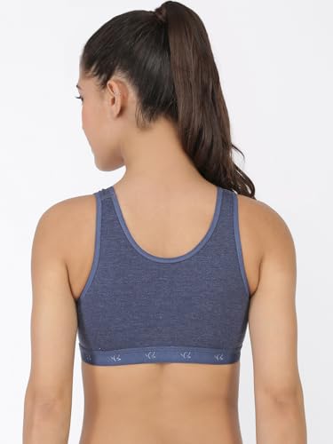 Image of Softline Women's Cotton Rich Wired Non-Padded Molded Sports Bra Combo | High-Support & Breathable Activewear | Soft & Durable for Workouts & Everyday Wear (Pack of 2)