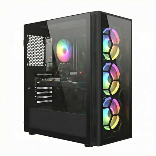 STGsivir PC Gamer Fixe,Ordinateur Gaming,GeForce RTX 2060 Super 8Go GDDR6,Ryzen 5 5500 up to 4.2Ghz,32Go DDR4,1To SSD,WiFi 6,BT5.0,Ventilateur RGB x3,Windows11 Pro