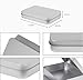 OWUKS 12 Pack Empty Tin Box Storage Containers Metal Silver Rectangular for Candy Tins Gift Card Holder Box