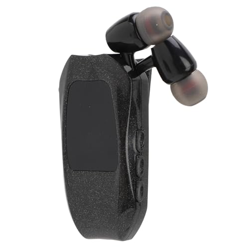 Wisoqu Retractable Headsets, Headphone V5.3 Stereo Earpiece Business Headphones, Clip on Earbud Compatible with Smart Cell Phones Tablet Pad PC Laptop (Double Ear)