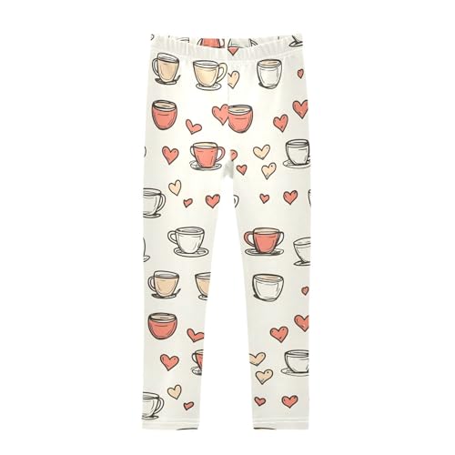 Girls' Leggings Coffee Cups Hearts Kids Yoga Tights Pants 1 Pack 20860982