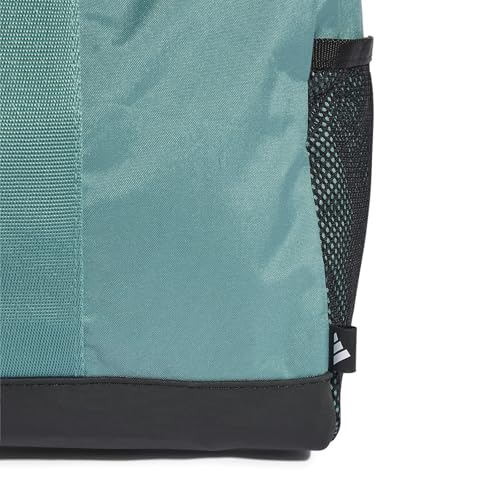 Image of adidas Unisex Essentials Linear Duffel Bag, Powder Teal /Black /White, S