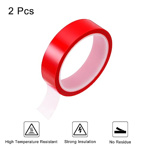 Image of HARFINGTON 2 Rolls Heat Tape High Temperature Heat Resistant Tape 25mmx33m(108ft) Sublimation Thermal Heat Transfer Tape for Sublimation Press No Residue, Red