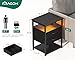 AODK Nightstand with Charging Station & LED Lights, 27.6
