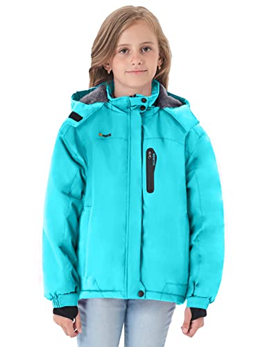 Image of GEMYSE Girl's Waterproof Ski Snow Jacket Hooded Fleece Lined Windproof Winter Jacket