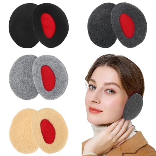 DELAESI 4 Paar Ohrenwärmer Ohrenschützer Winter Ohrenwärmer Damen Herren Flaumig Ohrenwärmer Fahrradhelm Verdickte Warme Ohrwärmer für Outdoor Aktivitäten