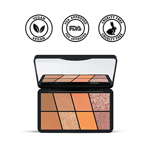 Image of RENEE Eyeshadow Palette, Long Lasting, High Pigmented Multicolor Eye Makeup with Mattes & Shimmers, Nude Hour 16gm