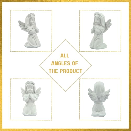 Image of CraftVatika White Praying Angel Cherub Figurine Set - Elegant Home Decor Showpiece for Living Room, Bedroom & Office Premium Decorative Statue Perfect for Anniversary, Housewarming, Christmas Gift