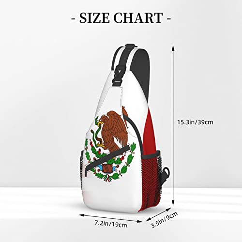 Mochila bandolera unisex con diseño bandera México-EEUU miniatura 4