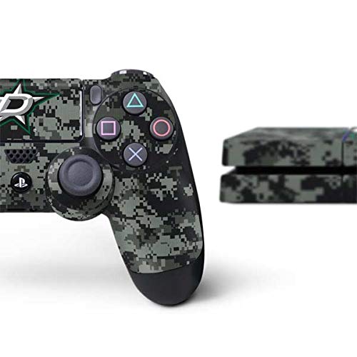 Skinit Decal Gaming Skin Compatible with PS4 Console and Controller Bundle - Officially Licensed NHL Dallas Stars Camo Design