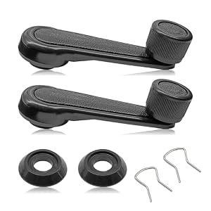 2-Pack Manual Window Crank Regulator Handles Compatible with 1992-1998 Geo Chevy Tracker Suzuki Driver & Passenger Side Replacement Handles