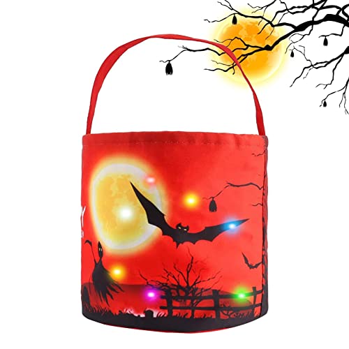 Pomrone Seau LED | Sacs de fête d'halloween Pliables légers,Seau à friandises Portable de Grande capacité pour garçons, Filles, Hommes, Femmes, Enfants, Enfants, Adolescents Cover