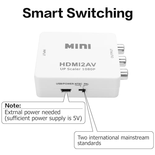 Adaptador HDMI a 3 RCA convertidor componente VA de vídeo compuesto para proyector LCD 2