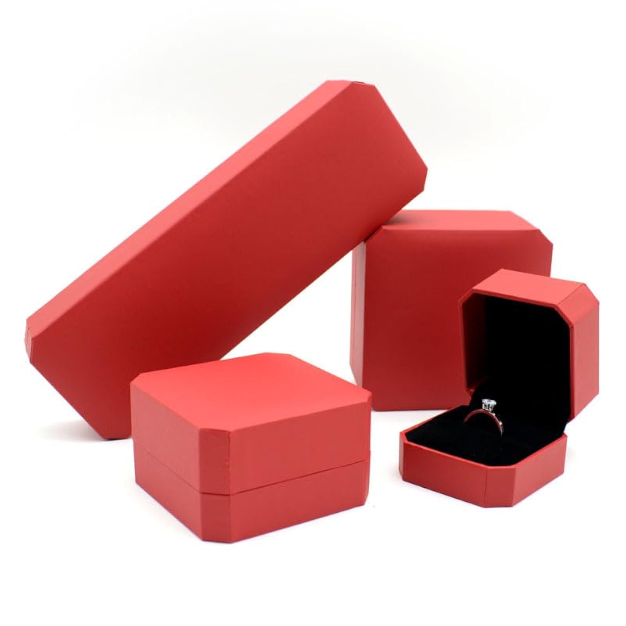 Jewelry Packaging Ring Box, Red Display Storage Box