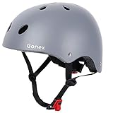 Gonex Skateboard Helmet, CPCS Certified Head Protection Gear for Kids, Youth & Adults Removable Sweatsaver Liner Safety Protection for Skating Scooter Cycling Skateboarding Rollerblading, Gray M