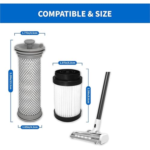 A09G-Replacement Filter，Compatible For Tineco，PURE ONE X Cordless Vacuum Cleaner, 2 Pre Filters And 1Filter - Thumbnail 2