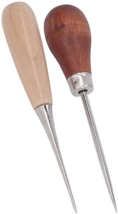 Sewing Awl Wooden Handle Leather Awl for Leather