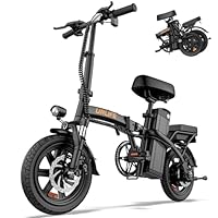 URLIFE Bici Elettrica, 14" Bicicletta Elettrica Pieghevole con 3 Modalit&agrave; di Guida, Batteria Rimovibile 48V 7.5Ah Autonomia di 60 km E-bike da per Adulti e Adolescenti Nero