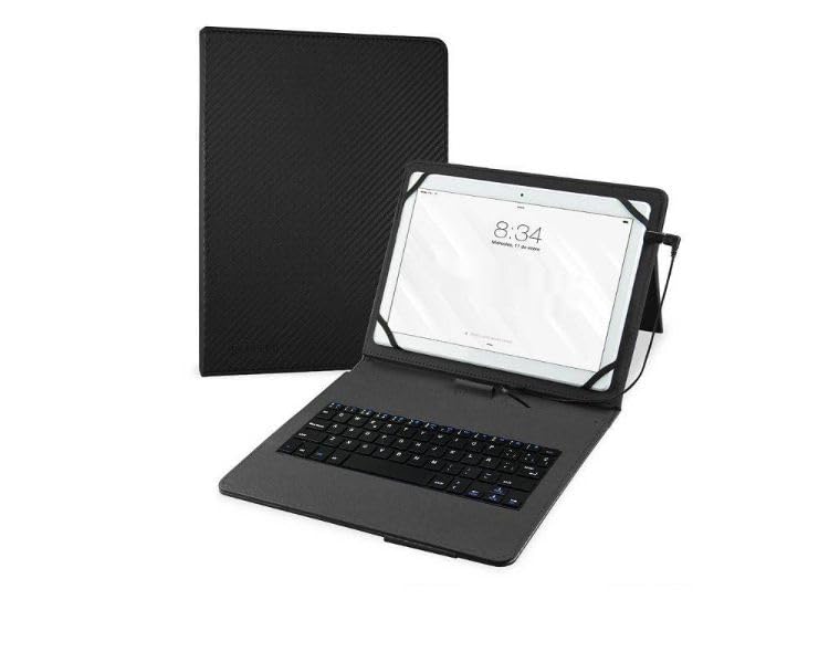 Watio Wave Funda Teclado   Funda para Tablet de 10.1'', conexión USB, diseño Negro, protección y funcionalidad en un Solo Accesorio.*