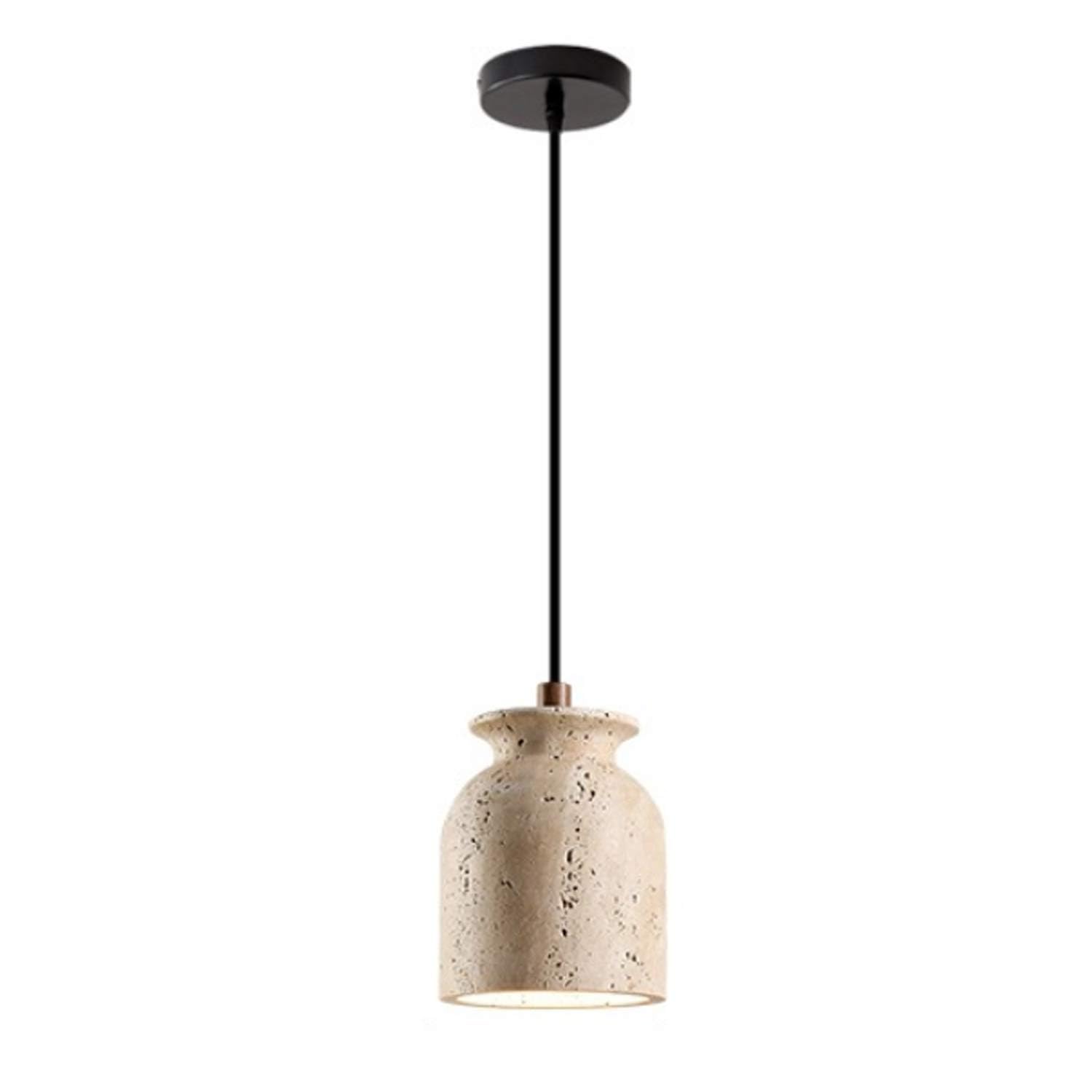 USMJQVZ Nordic Natural Stone Shade Pendant Light Wabi Sabi Yellow Cave Stone Hanging Lamp Chandelier Yellow Travertine Bedside Pendant Lamp for Dining,Bedside,Entryway,Cafe,Restaurant