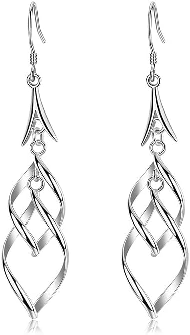 Linear Swirl Wire Earrings For Women dangling Boho Dangle Drop