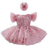 KLFFLGID Christmas Toddler Pageant Dress – Flower Girl Gown with Butterfly Sequins for Baby Girls, Holiday & Special Occasion 12-18M