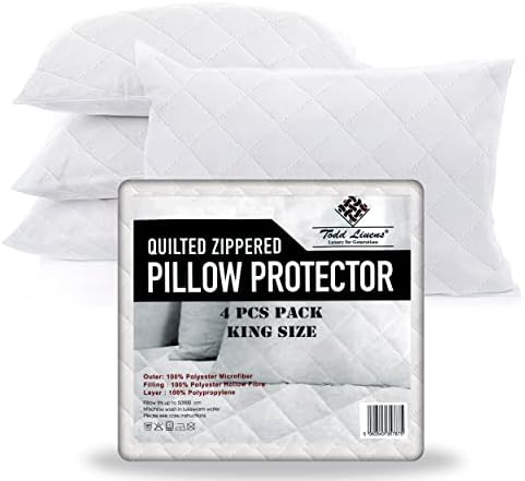 Pillow Protectors 2 Pack Quilted - Breathable 85 gsm Microfiber Pair Pillow Protectors 2 Pack White 50x75 cm