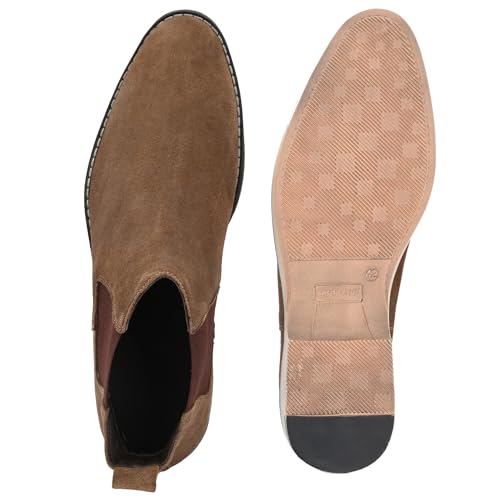 Image of Blue Leather By Centrino Genuine Leather Men's Formal and Casual Leather Boots | Versatile and Sophisticated Chelsea Boots for Every Season | Fashionable Elegant Boots for Any Occasion (3964)