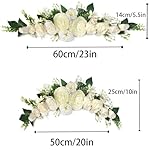 Wedding Arch Flowers, Artificial Floral Swags, 23" Decorative Swag, Welcome Sign Flowers, Artificial Flower Swag for Door Wedding Party Wall Home Decor (Ivory) - Image 2
