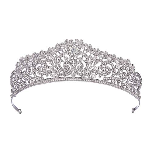 Topwedding Rhinestone Wedding Tiara Crown Headband Crystal Bridal Headpiece Pageant Hair Accessory for Women