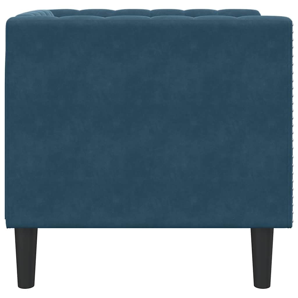 vidaXL Chesterfield Sessel, Loungesessel mit Knopfheftung, Polstersessel Relaxsessel für Wohnzimmer, Clubsessel Cocktailsessel Sofa, Blau Samt