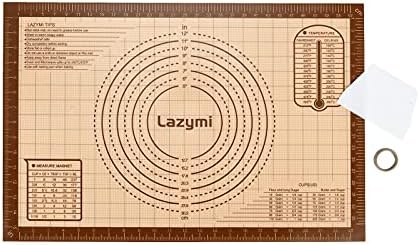 Extra Large & Thick Silicone Baking Mat 71×51 cm, Non Stick Pastry Rolling Sheet with Measurement, Non-Slip Silicon Dough kneading Board, Counter Table Mat, Placemat, for Pie/Cake/Pizza (Red+Scraper)